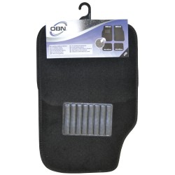 Juego de alfombras de moqueta con talonera plástica