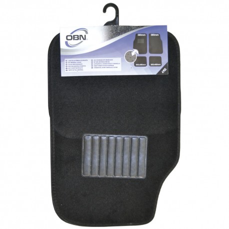 Juego de alfombras de moqueta con talonera plástica