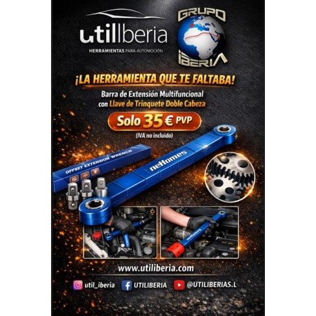 BARRA EXTENSIÓN MULTIFUNCIONAL CON LLAVE DE TRINQUETE DOBLE CABEZA