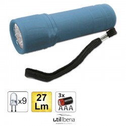 Linterna plástica 9 leds azul