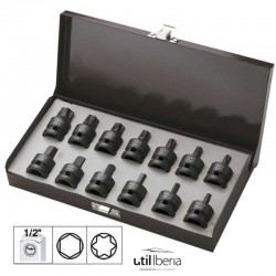 Set de 13 puntas de impacto hexagonales y torx