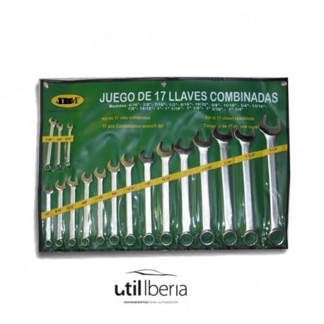 Set de 17 llaves combinadas en pulgada